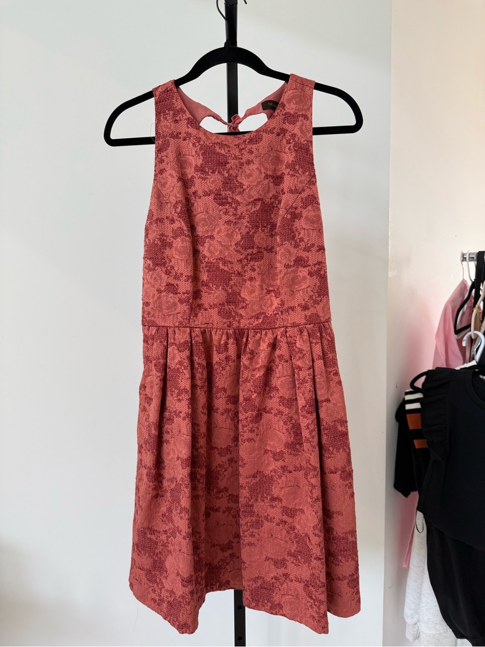 The Limited Girls' Sleeveless Coral Rose Print Party Dress